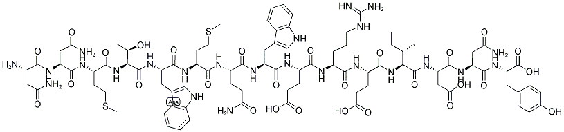 H-ASN-ASN-MET-THR-TRP-MET-GLN-TRP-GLU-ARG-GLU-ILE-ASP-ASN-TYR-OH Struktur