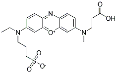 3-[N-(2-CARBOXYETHYL)METHYLAMINO]-7-[N-ETHYL(3-SULFONATOPROPYL)AMINO]PHENOXAZIN-5-IUM Struktur