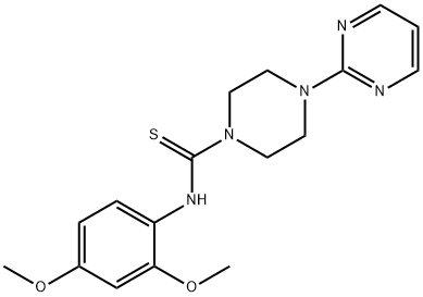 N-(2,4-DIMETHOXYPHENYL)-4-PYRIMIDIN-2-YLPIPERAZINE-1-CARBOTHIOAMIDE Struktur