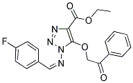 ETHYL 1-{[(1Z)-(4-FLUOROPHENYL)METHYLENE]AMINO}-5-(2-OXO-2-PHENYLETHOXY)-1H-1,2,3-TRIAZOLE-4-CARBOXYLATE Struktur