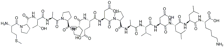 H-MET-PRO-THR-ALA-PRO-PRO-GLU-ASP-PRO-ALA-VAL-ASP-LEU-LEU-LYS-OH Struktur