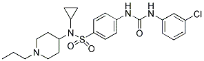 N-(3-CHLOROPHENYL)-N'-[4-((CYCLOPROPYL(1-PROPYLPIPERIDIN-4-YL)AMINO)SULPHONYL)PHENYL]UREA Struktur