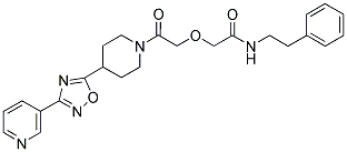 2-[2-OXO-2-(4-(3-(PYRIDIN-3-YL)-1,2,4-OXADIAZOL-5-YL)PIPERIDIN-1-YL)ETHOXY]-N-(2-PHENYLETHYL)ACETAMIDE|