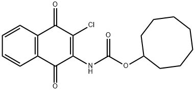 CYCLOOCTYL N-(3-CHLORO-1,4-DIOXO-1,4-DIHYDRO-2-NAPHTHALENYL)CARBAMATE Struktur