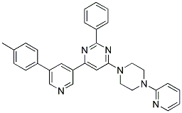 2-PHENYL-4-(4-PYRIDIN-2-YL-PIPERAZIN-1-YL)-6-(5-P-TOLYL-PYRIDIN-3-YL)-PYRIMIDINE Struktur