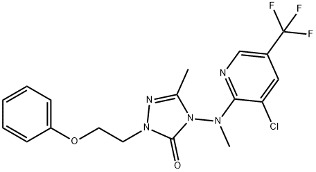 4-[[3-CHLORO-5-(TRIFLUOROMETHYL)-2-PYRIDINYL](METHYL)AMINO]-5-METHYL-2-(2-PHENOXYETHYL)-2,4-DIHYDRO-3H-1,2,4-TRIAZOL-3-ONE Struktur