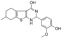 2-(4-HYDROXY-3-METHOXYPHENYL)-7-METHYL-1,2,5,6,7,8-HEXAHYDRO[1]BENZOTHIENO[2,3-D]PYRIMIDIN-4-OL Struktur