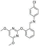 1-AZA-1-(3-CHLOROPHENYL)-2-[2-[(4,6-DIMETHOXYPYRIMIDIN-2-YL)OXY]PHENYL]ETHENE Struktur