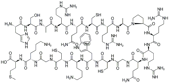 H-HIS-SER-ALA-ARG-GLN-CYS-ARG-ALA-PRO-ARG-ARG-GLN-GLY-CYS-TRP-LYS-CYS-GLY-LYS-MET-OH Struktur