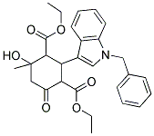 DIETHYL 2-(1-BENZYL-1H-INDOL-3-YL)-4-HYDROXY-4-METHYL-6-OXO-1,3-CYCLOHEXANEDICARBOXYLATE Struktur