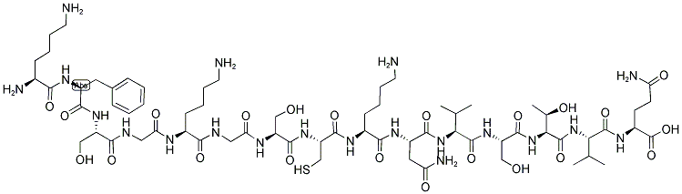 H-LYS-PHE-SER-GLY-LYS-GLY-SER-CYS-LYS-ASN-VAL-SER-THR-VAL-GLN-OH Struktur