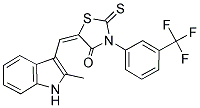 (5E)-5-[(2-METHYL-1H-INDOL-3-YL)METHYLENE]-2-THIOXO-3-[3-(TRIFLUOROMETHYL)PHENYL]-1,3-THIAZOLIDIN-4-ONE Struktur