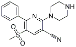 5-(METHYLSULFONYL)-6-PHENYL-2-(PIPERAZIN-1-YL)PYRIDINE-3-CARBONITRILE Struktur