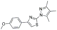 4-(4-METHOXYPHENYL)-2-(3,4,5-TRIMETHYL-1H-PYRAZOL-1-YL)-1,3-THIAZOLE Struktur