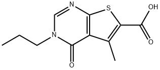 5-METHYL-4-OXO-3-PROPYL-3,4-DIHYDRO-THIENO[2,3-D]-PYRIMIDINE-6-CARBOXYLIC ACID Struktur