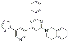 2-[2-PHENYL-6-(5-THIOPHEN-2-YL-PYRIDIN-3-YL)-PYRIMIDIN-4-YL]-1,2,3,4-TETRAHYDRO-ISOQUINOLINE Struktur