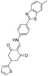 2-((4-(6-METHYLBENZO[D]THIAZOL-2-YL)PHENYLAMINO)METHYLENE)-5-(THIOPHEN-2-YL)CYCLOHEXANE-1,3-DIONE Struktur