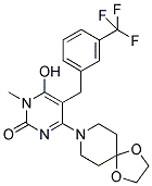 4-(1,4-DIOXA-8-AZA-SPIRO[4.5]DEC-8-YL)-6-HYDROXY-1-METHYL-5-(3-TRIFLUOROMETHYL-BENZYL)-1H-PYRIMIDIN-2-ONE Struktur