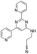 3-[(2-PYRIDIN-2-YL-6-PYRIDIN-3-YLPYRIMIDIN-4-YL)AMINO]PROPANENITRILE Struktur