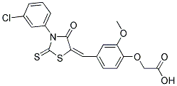 (4-{(E)-[3-(3-CHLOROPHENYL)-4-OXO-2-THIOXO-1,3-THIAZOLIDIN-5-YLIDENE]METHYL}-2-METHOXYPHENOXY)ACETIC ACID Struktur