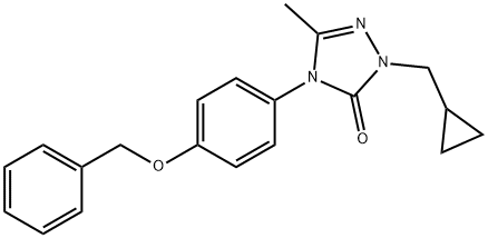 4-[4-(BENZYLOXY)PHENYL]-2-(CYCLOPROPYLMETHYL)-5-METHYL-2,4-DIHYDRO-3H-1,2,4-TRIAZOL-3-ONE Struktur