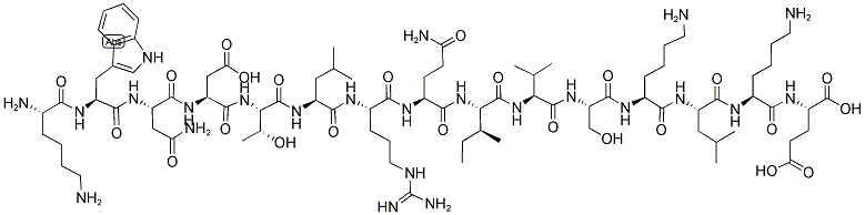 H-LYS-TRP-ASN-ASP-THR-LEU-ARG-GLN-ILE-VAL-SER-LYS-LEU-LYS-GLU-OH Struktur