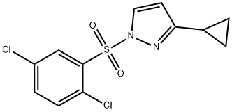 3-CYCLOPROPYL-1-[(2,5-DICHLOROPHENYL)SULFONYL]-1H-PYRAZOLE Struktur