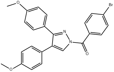 [3,4-BIS(4-METHOXYPHENYL)-1H-PYRAZOL-1-YL](4-BROMOPHENYL)METHANONE Struktur