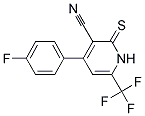 4-(4-FLUORO-PHENYL)-2-THIOXO-6-TRIFLUOROMETHYL-1,2-DIHYDRO-PYRIDINE-3-CARBONITRILE Struktur