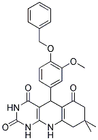 5-(4-(BENZYLOXY)-3-METHOXYPHENYL)-8,8-DIMETHYL-8,9-DIHYDROPYRIMIDO[4,5-B]QUINOLINE-2,4,6(1H,3H,5H,7H,10H)-TRIONE Struktur