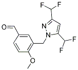 3-(3,5-BIS-DIFLUOROMETHYL-PYRAZOL-1-YLMETHYL)-4-METHOXY-BENZALDEHYDE Struktur