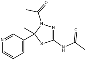 N-(4-ACETYL-5-METHYL-5-PYRIDIN-3-YL-4,5-DIHYDRO-1,3,4-THIADIAZOL-2-YL)ACETAMIDE Struktur