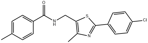 N-([2-(4-CHLOROPHENYL)-4-METHYL-1,3-THIAZOL-5-YL]METHYL)-4-METHYLBENZENECARBOXAMIDE Struktur