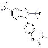 N-[4-[2,5-BIS(TRIFLUOROMETHYL)-1,3,7-TRIAZAINDEN-1-YL]PHENYL]-N'-METHYLUREA Struktur