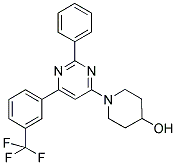 1-(2-PHENYL-6-[3-(TRIFLUOROMETHYL)PHENYL]PYRIMIDIN-4-YL)PIPERIDIN-4-OL Struktur