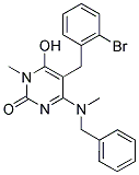 4-[BENZYL(METHYL)AMINO]-5-(2-BROMOBENZYL)-6-HYDROXY-1-METHYLPYRIMIDIN-2(1H)-ONE Struktur