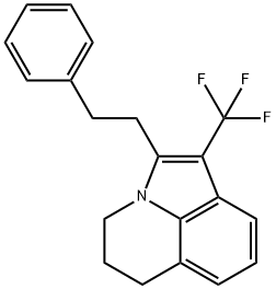 2-PHENETHYL-1-(TRIFLUOROMETHYL)-5,6-DIHYDRO-4H-PYRROLO[3,2,1-IJ]QUINOLINE Struktur