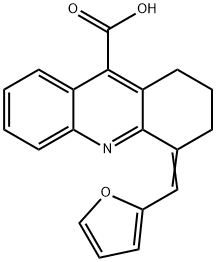 4-FURAN-2-YLMETHYLENE-1,2,3,4-TETRAHYDRO-ACRIDINE-9-CARBOXYLIC ACID Struktur