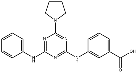 3-[(4-ANILINO-6-PYRROLIDIN-1-YL-1,3,5-TRIAZIN-2-YL)AMINO]BENZOIC ACID Struktur