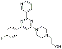 2-(4-[6-(4-FLUOROPHENYL)-2-PYRIDIN-3-YLPYRIMIDIN-4-YL]PIPERAZIN-1-YL)ETHANOL Struktur