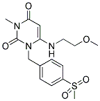 6-[(2-METHOXYETHYL)AMINO]-3-METHYL-1-[4-(METHYLSULFONYL)BENZYL]PYRIMIDINE-2,4(1H,3H)-DIONE Struktur