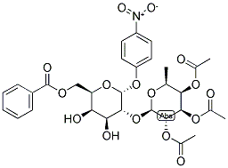 P-NITROPHENYL 6-O-BENZOYL-2-O-(2,3,4-TRI-O-ACETYL-B-L-FUCOPYRANOSYL)-ALPHA-D-GALACTOPYRANOSIDE Struktur