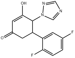 5-(2,5-DIFLUOROPHENYL)-3-HYDROXY-4-(1H-1,2,4-TRIAZOL-1-YL)-2-CYCLOHEXEN-1-ONE Struktur