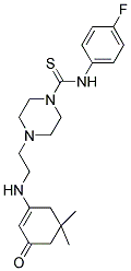 4-(2-(5,5-DIMETHYL-3-OXOCYCLOHEX-1-ENYLAMINO)ETHYL)-N-(4-FLUOROPHENYL)PIPERAZINE-1-CARBOTHIOAMIDE Struktur