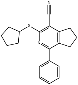 3-(CYCLOPENTYLSULFANYL)-1-PHENYL-6,7-DIHYDRO-5H-CYCLOPENTA[C]PYRIDINE-4-CARBONITRILE Struktur