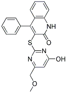 3-{[4-HYDROXY-6-(METHOXYMETHYL)PYRIMIDIN-2-YL]THIO}-4-PHENYLQUINOLIN-2(1H)-ONE Struktur