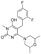 5-(2,4-DIFLUOROBENZYL)-4-(2,6-DIMETHYLMORPHOLIN-4-YL)-6-HYDROXY-1-METHYLPYRIMIDIN-2(1H)-ONE Struktur