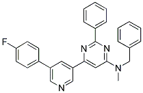 BENZYL-(6-[5-(4-FLUORO-PHENYL)-PYRIDIN-3-YL]-2-PHENYL-PYRIMIDIN-4-YL)-METHYL-AMINE Struktur