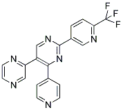 5-(PYRAZIN-2-YL)-4-(PYRIDIN-4-YL)-2-(6-(TRIFLUOROMETHYL)PYRIDIN-3-YL)PYRIMIDINE Struktur