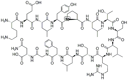 H-LYS-GLU-LEU-TYR-PRO-LEU-THR-SER-LEU-ARG-SER-LEU-PHE-GLY-ASN-OH Struktur